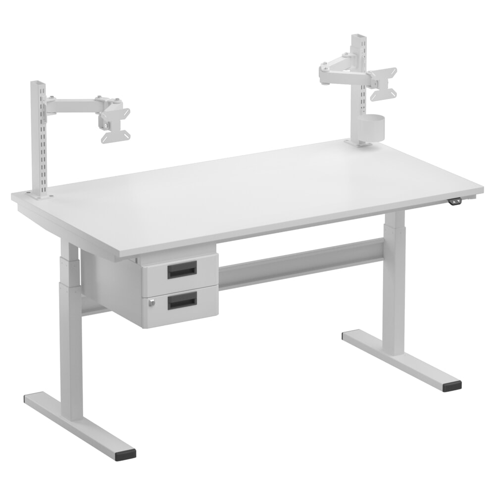 Číslo obrázku produktu 4: Rastrové trubky pro pracovní stůl TRESTON TED, s přírubou, výška 400 mm, 2 ks/JB