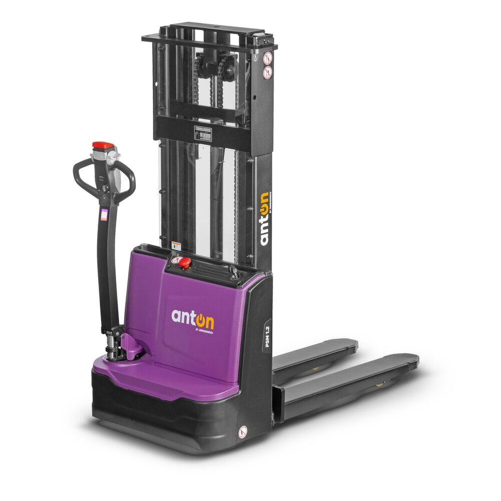 Obrázek produktu: AntOn by Jungheinrich elektrický vysokozdvižný vozík PSM 1.2 s dvojitým teleskopickým stožárem, nosnost 1 200 kg, výška zdvihu 2 522 mm