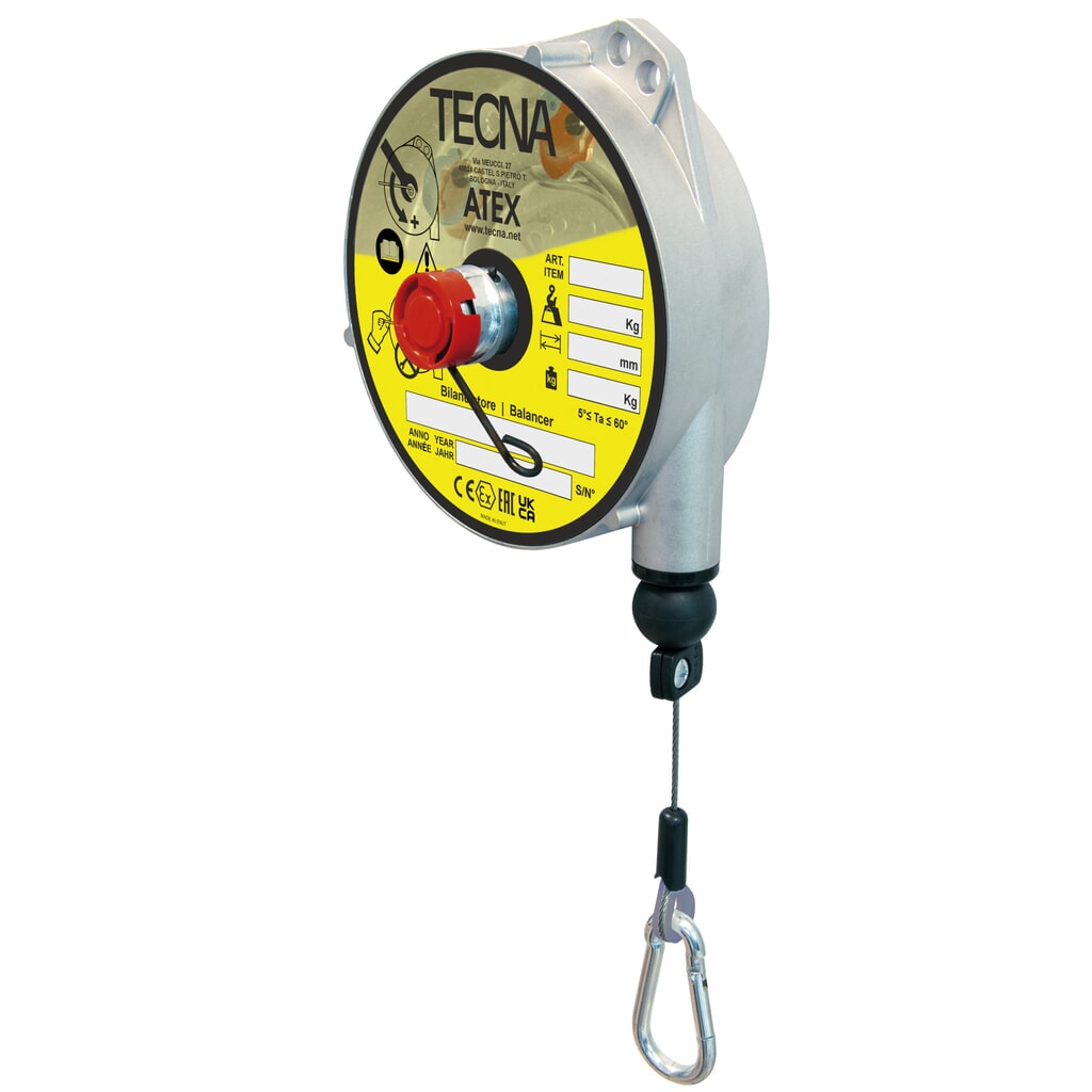 Balancér do zón s ochranou proti explozi, s aretací, délka lanka 2,5 m, nosnost 2-14 kg