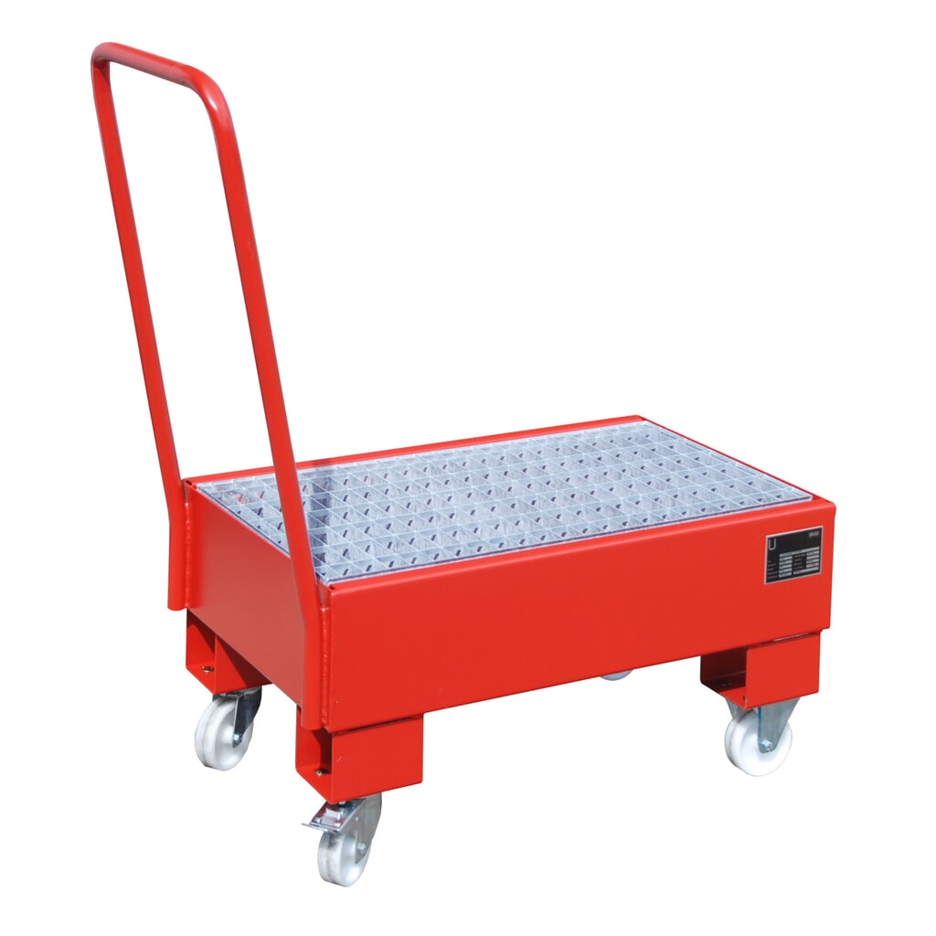 Bauer® sběrná vana z oceli, pojízdné provedení, 2 x 60 l nastojato, objem 61 l, ohnivě červená Číslo obrázku produktu 2: Bauer® sběrná vana z oceli, pojízdné provedení, 2 x 60 l nastojato, objem 61 l, ohnivě červená