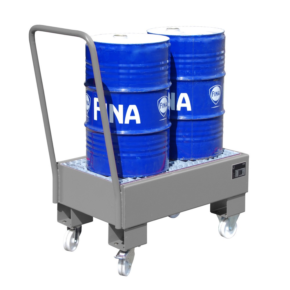 Číslo obrázku produktu 2: Bauer® Sběrná vana, mobilní, 2x 60 l nastojato, objem 61 l, myší šedá