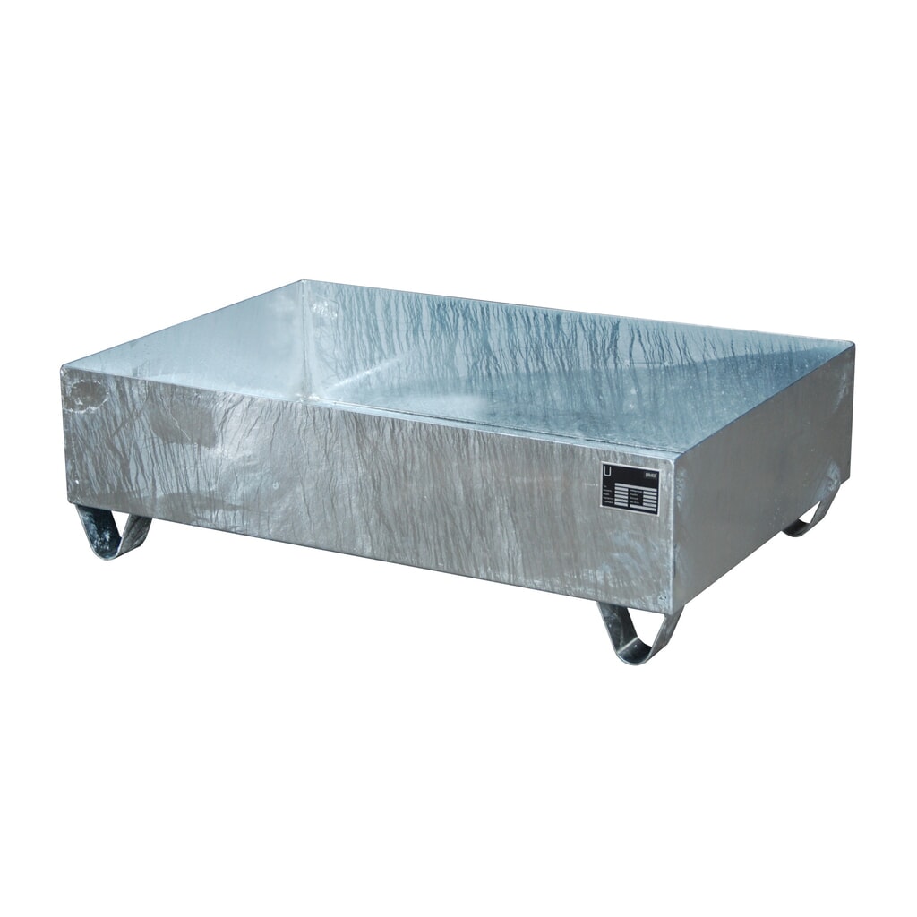 Obrázek produktu: Bauer® sběrná vana z oceli, podjezdová výška 100 mm, VxŠxH 360 x 1 200 x 800 mm, bez mřížového roštu, 2x 200 l, žárově pozinkované