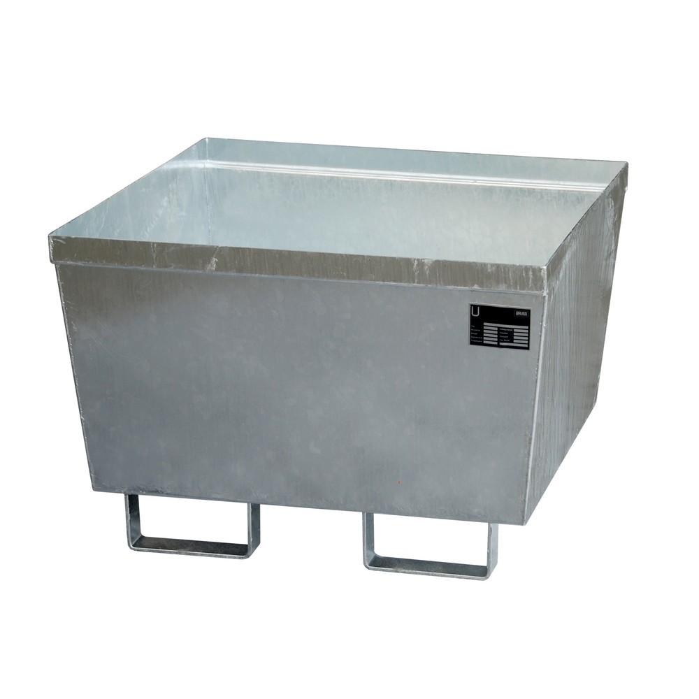 Obrázek produktu: Bauer® Ocelová sběrná vana, VxŠxH 545 x 800 x 800 mm, bez mřížového roštu, žárově zinkovaná
