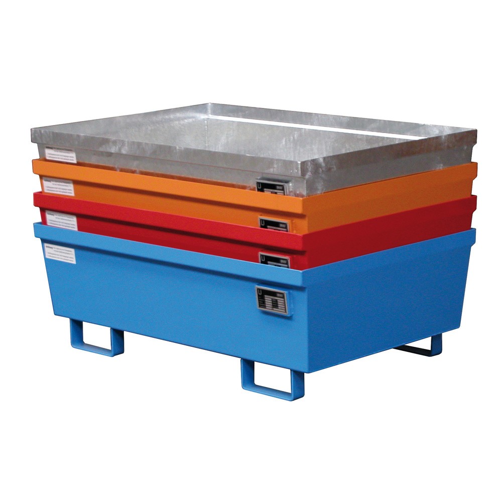Číslo obrázku produktu 2: Bauer® Ocelová sběrná vana, VxŠxH 415 x 800 x 1200 mm, bez mřížového roštu, žlutooranžová