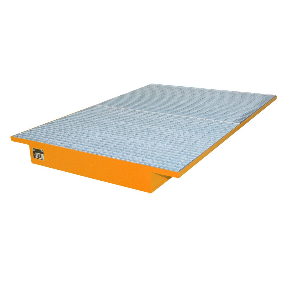 Číslo obrázku produktu 2: Bauer® Závěsná ocelová vana, vč. mřížového roštu, pro nosníky o délce 1800 mm, žlutooranžová