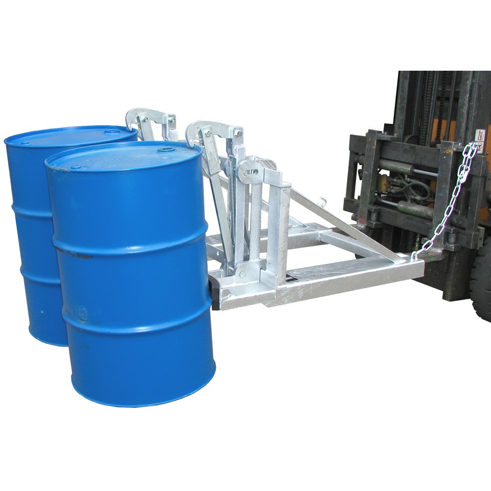 Obrázek produktu: Bauer® Podavač sudů, ocelové a plastové L-válcové sudy, nosnost 1 600 kg, pozinkovaný