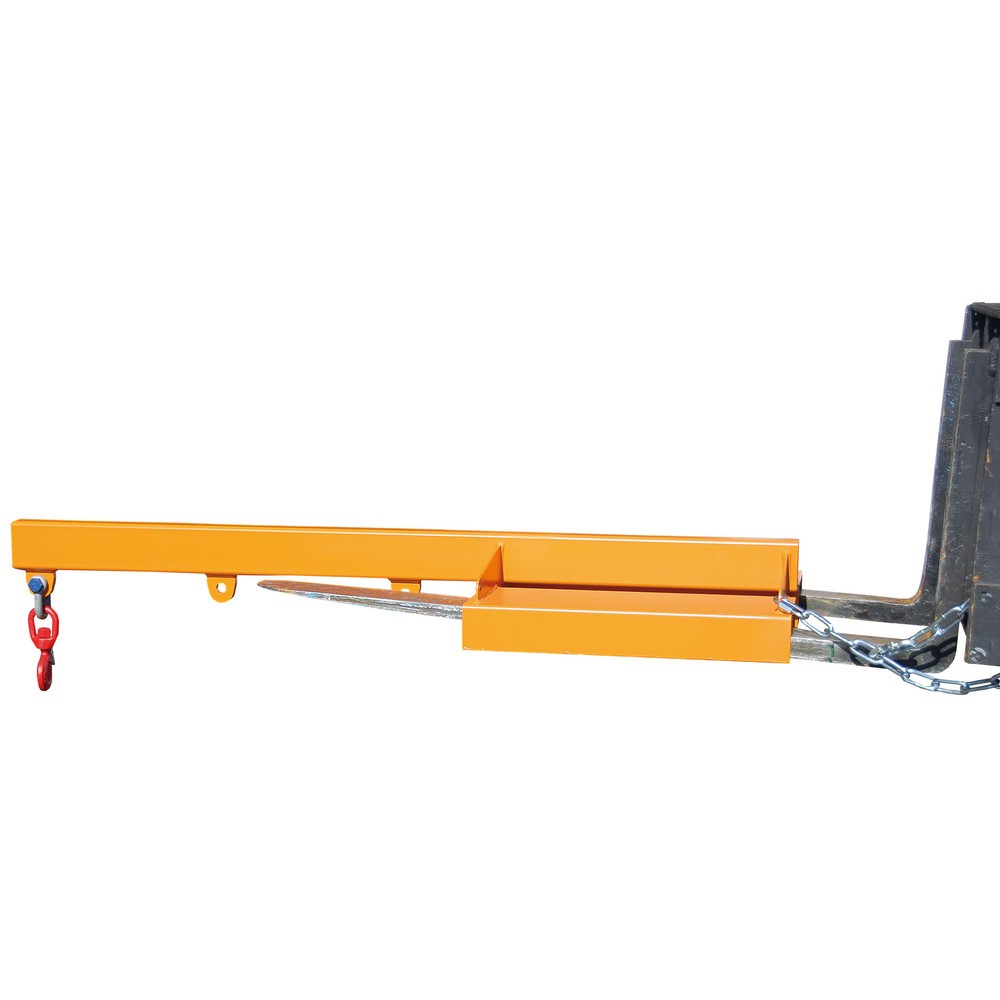 Obrázek produktu: Bauer® Rameno, model 1, pevné provedení, 3 pozice háku, základní délka 1600 mm, nosnost 1000 kg, žlutooranžové