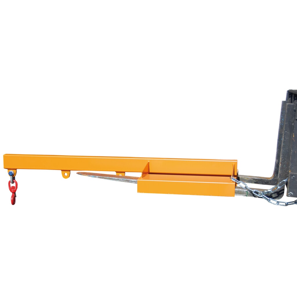 Bauer® jeřábové rameno model 1, pevné provedení, 3 pozice háku, základní délka 1 600 mm, nosnost 1 000 kg, žlutooranžové Obrázek produktu: Bauer® jeřábové rameno model 1, pevné provedení, 3 pozice háku, základní délka 1 600 mm, nosnost 1 000 kg, žlutooranžové