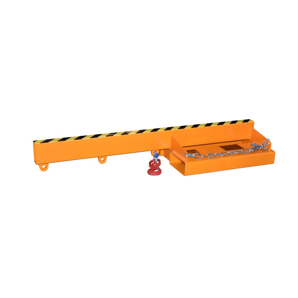 Číslo obrázku produktu 2: Bauer® Rameno, model 1, pevné provedení, 3 pozice háku, základní délka 1 600 mm, nosnost 2 500 kg, žlutooranžové