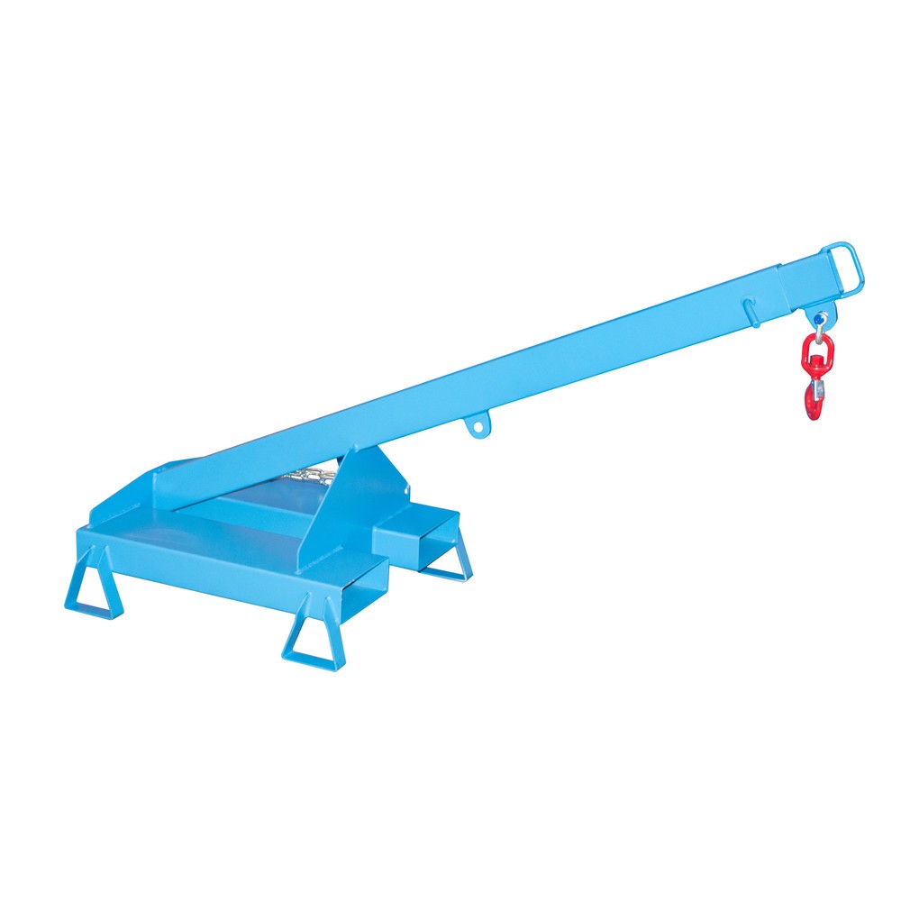 Číslo obrázku produktu 2: Bauer® Rameno, model 3, teleskopické, 2 pozice háku, základní délka 1 600 mm, nosnost 1 000 kg, světle modré