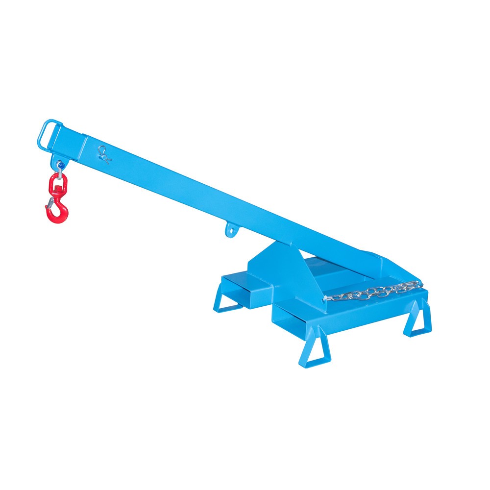 Číslo obrázku produktu 3: Bauer® Rameno, model 3, teleskopické, 2 pozice háku, základní délka 1 600 mm, nosnost 1 000 kg, světle modré