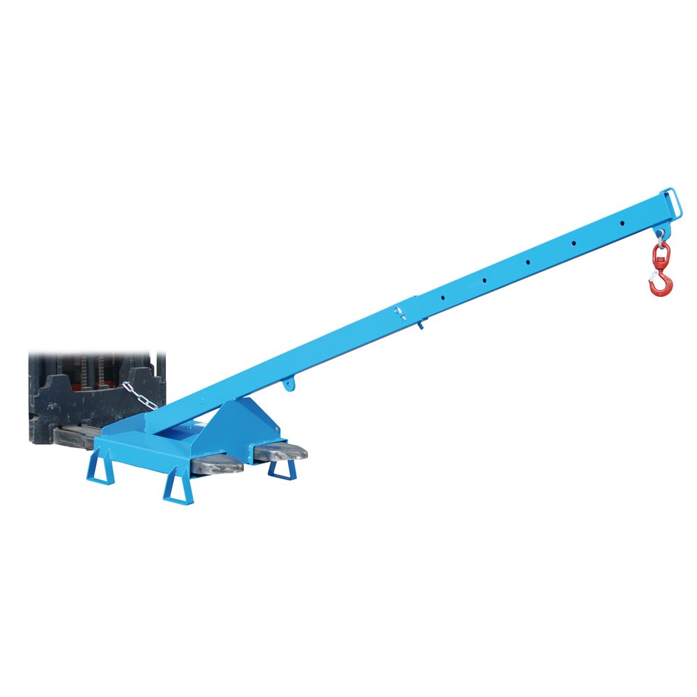 Číslo obrázku produktu 1: Bauer® Rameno, model 3, teleskopické, 2 pozice háku, základní délka 1 600 mm, nosnost 1 000 kg, světle modré