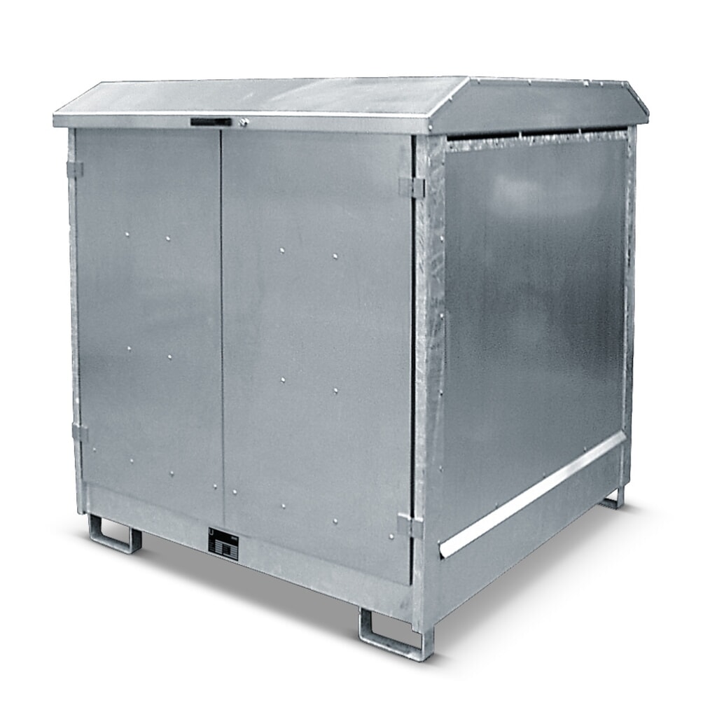 Bauer® Sklad na nebezpečný materiál GD-N vč. sběrné vany na 4x 200 l, VxŠxH 1550 x 1440 x 1500 mm Obrázek produktu: Bauer® Sklad na nebezpečný materiál GD-N vč. sběrné vany na 4x 200 l, VxŠxH 1550 x 1440 x 1500 mm