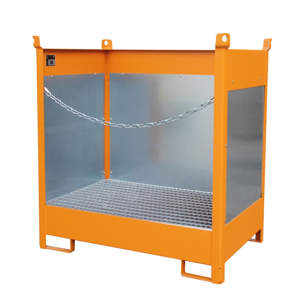 Obrázek produktu: Bauer® Skladovací/přepravní paleta na sběrné vaně, VxŠxH 1495 x 1410 x 920 mm, uzavřená, žlutooranžová