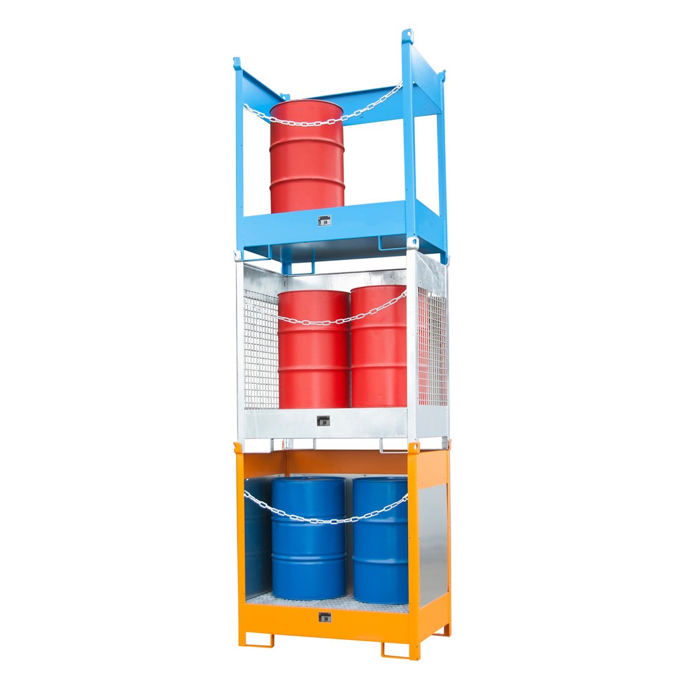 Číslo obrázku produktu 2: Bauer® Skladovací/přepravní paleta na sběrné vaně, VxŠxH 1495 x 1410 x 920 mm, uzavřená, žlutooranžová