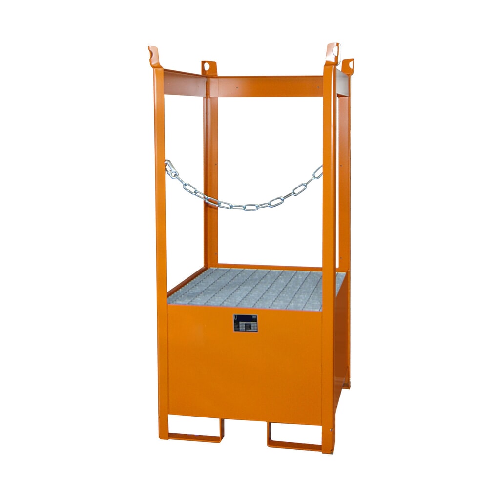 Bauer® Skladovací/přepravní paleta na sběrné vaně, VxŠxH 1590 x 760 x 760 mm, otevřená, žlutooranžová Číslo obrázku produktu 2: Bauer® Skladovací/přepravní paleta na sběrné vaně, VxŠxH 1590 x 760 x 760 mm, otevřená, žlutooranžová