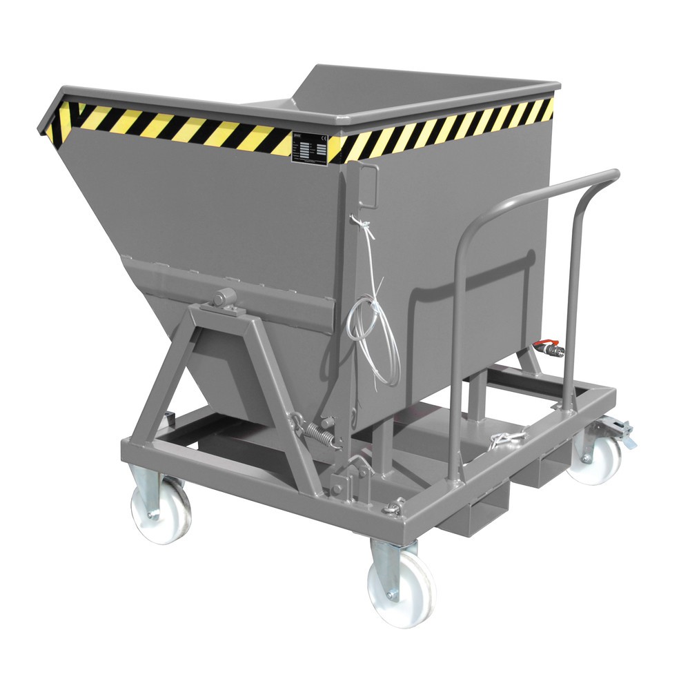 Číslo obrázku produktu 1: Bauer® Sklápěcí korba na špony, vykládání vodorovně s podlahou, lakovaná, objem 0,55 m³, RAL 7005 myší šedá