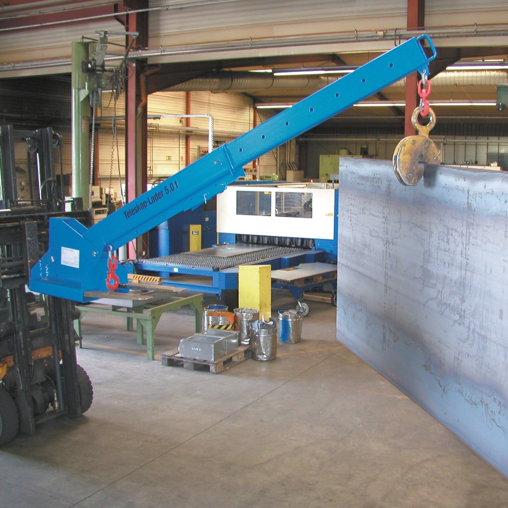 Číslo obrázku produktu 1: Bauer® Teleskopický nakladač, model 1, dosah až 3 690 mm, nosnost až 5 000 kg, světle modrý