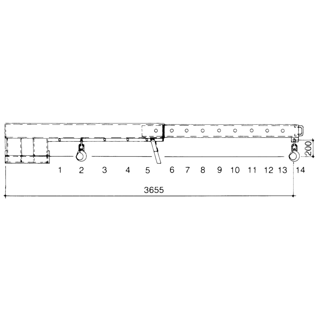Číslo obrázku produktu 3: Bauer® jeřábové rameno model 2, dosah až 3 655 mm, nosnost až 2 500 kg, žlutooranžové
