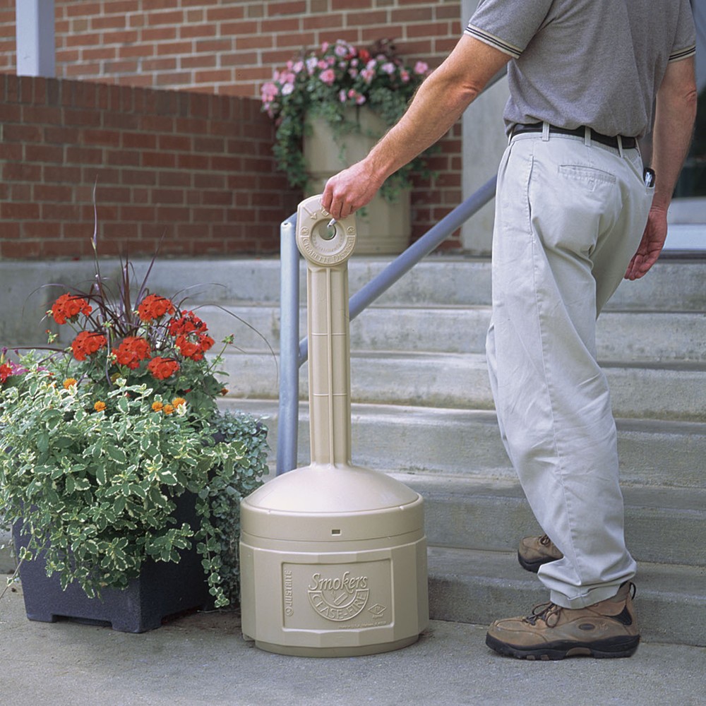Číslo obrázku produktu 3: Bezpečnostní stojací popelník Justrite®, samozhášecí, 15 litrů, béžová