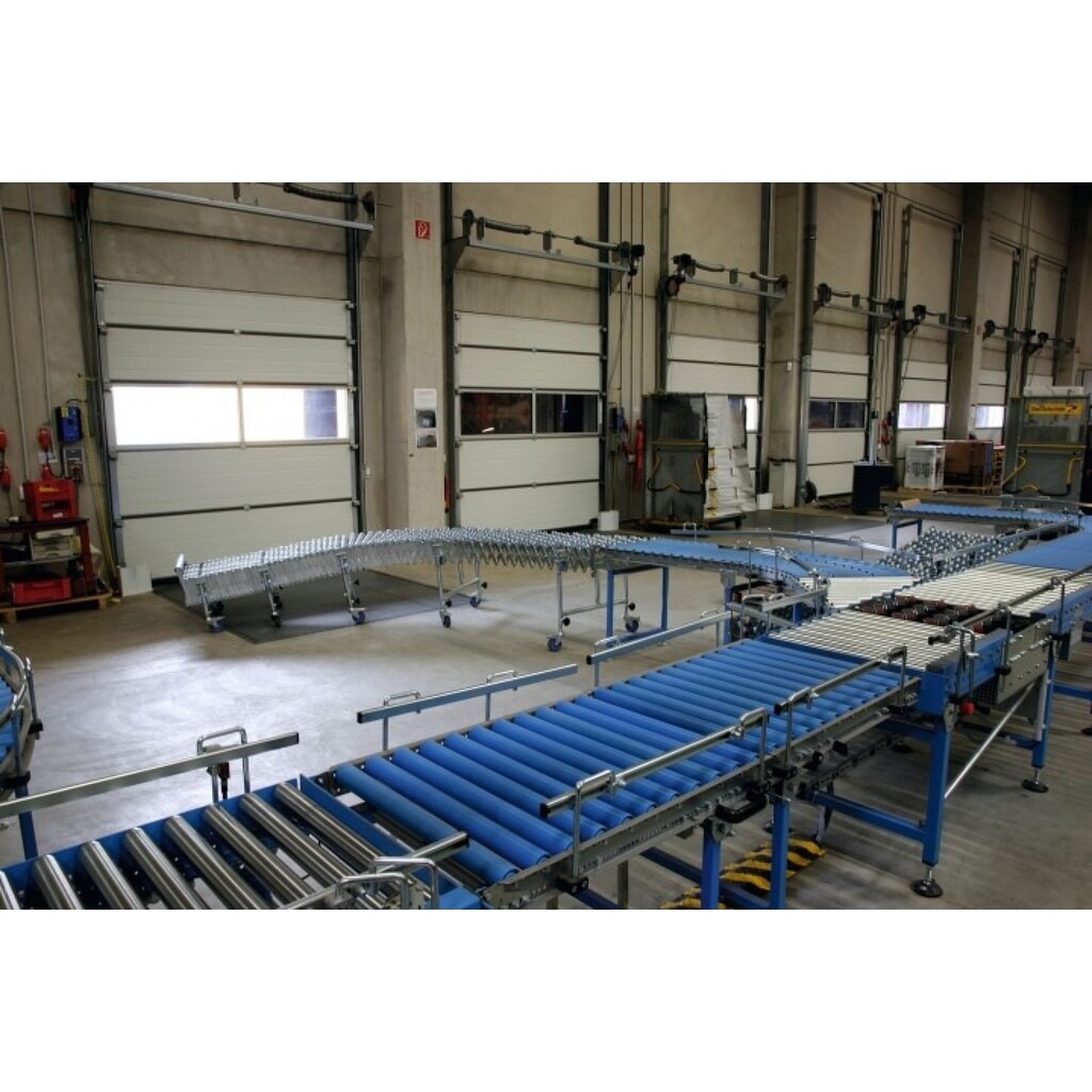 Číslo obrázku produktu 2: Nůžkový válečkový dopravník BLUME, ocelové válečky, šířka pásu, 300 mm, délka, 1,9 - 4,4 m