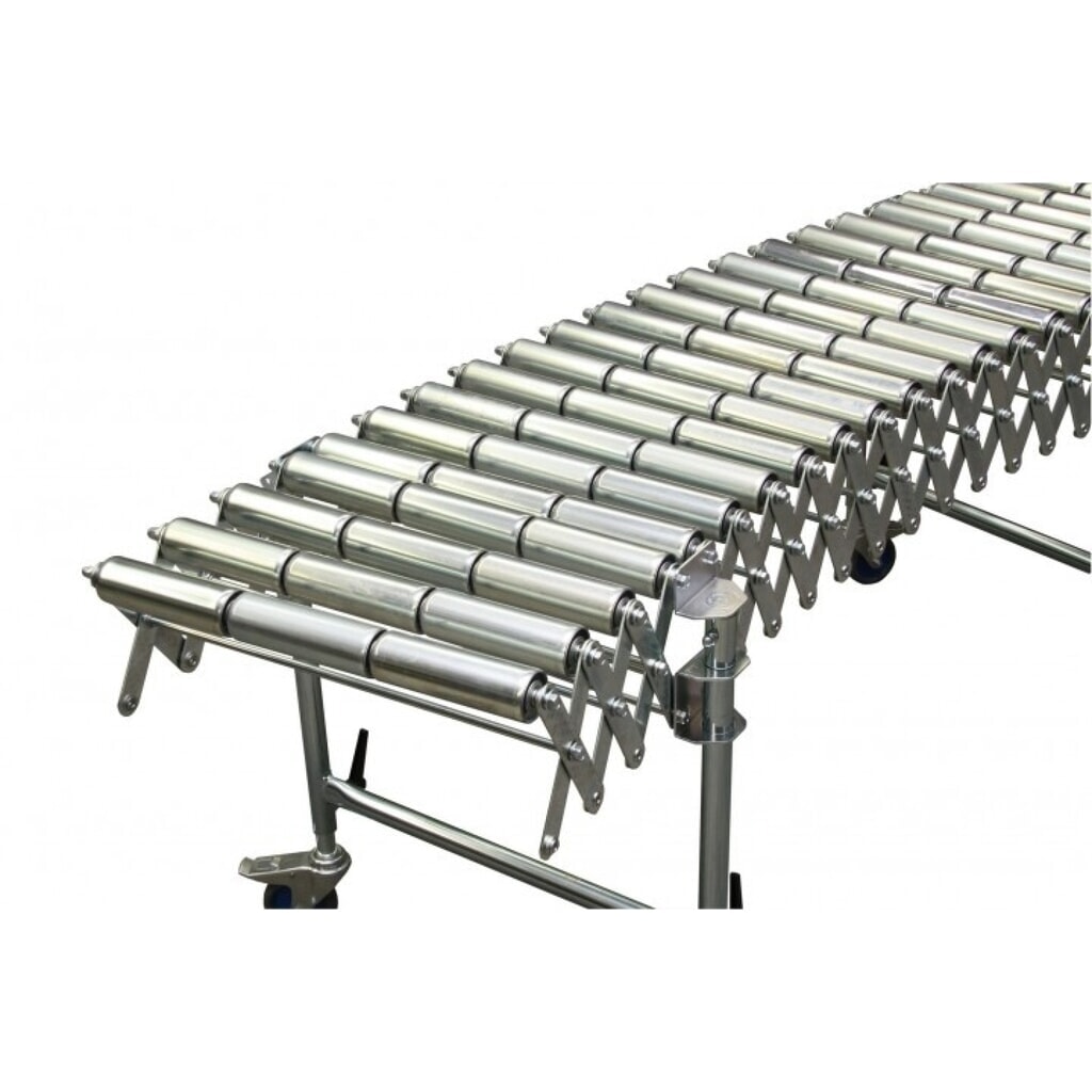 Nůžkový válečkový dopravník BLUME, ocelové válečky, šířka pásu, 300 mm, délka, 1,9 - 4,4 m Obrázek produktu: Nůžkový válečkový dopravník BLUME, ocelové válečky, šířka pásu, 300 mm, délka, 1,9 - 4,4 m