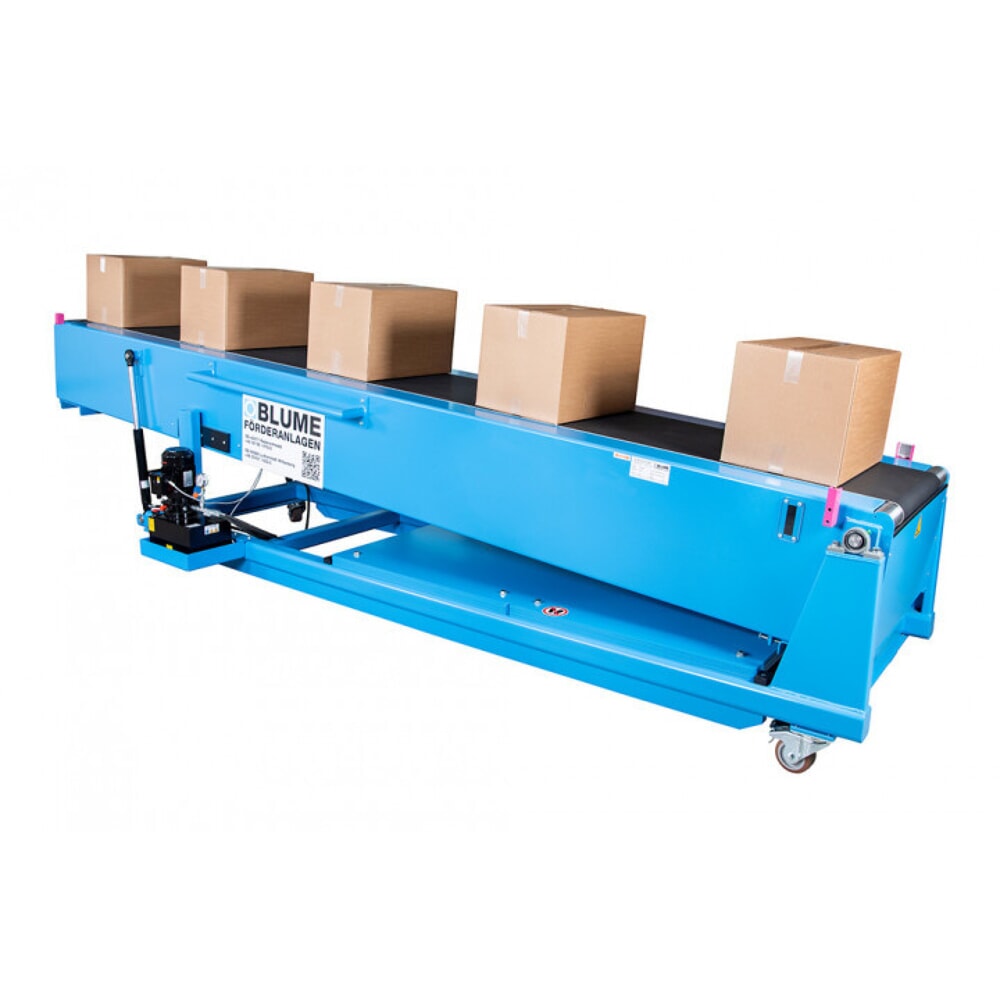 Číslo obrázku produktu 2: Teleskopický dopravník BLUME typ WFT3, základní délka 5 m, teleskopická délka 12 m, šířka pásu 800 mm, šířka lešení 1 120 mm, konstrukční výška 800 mm
