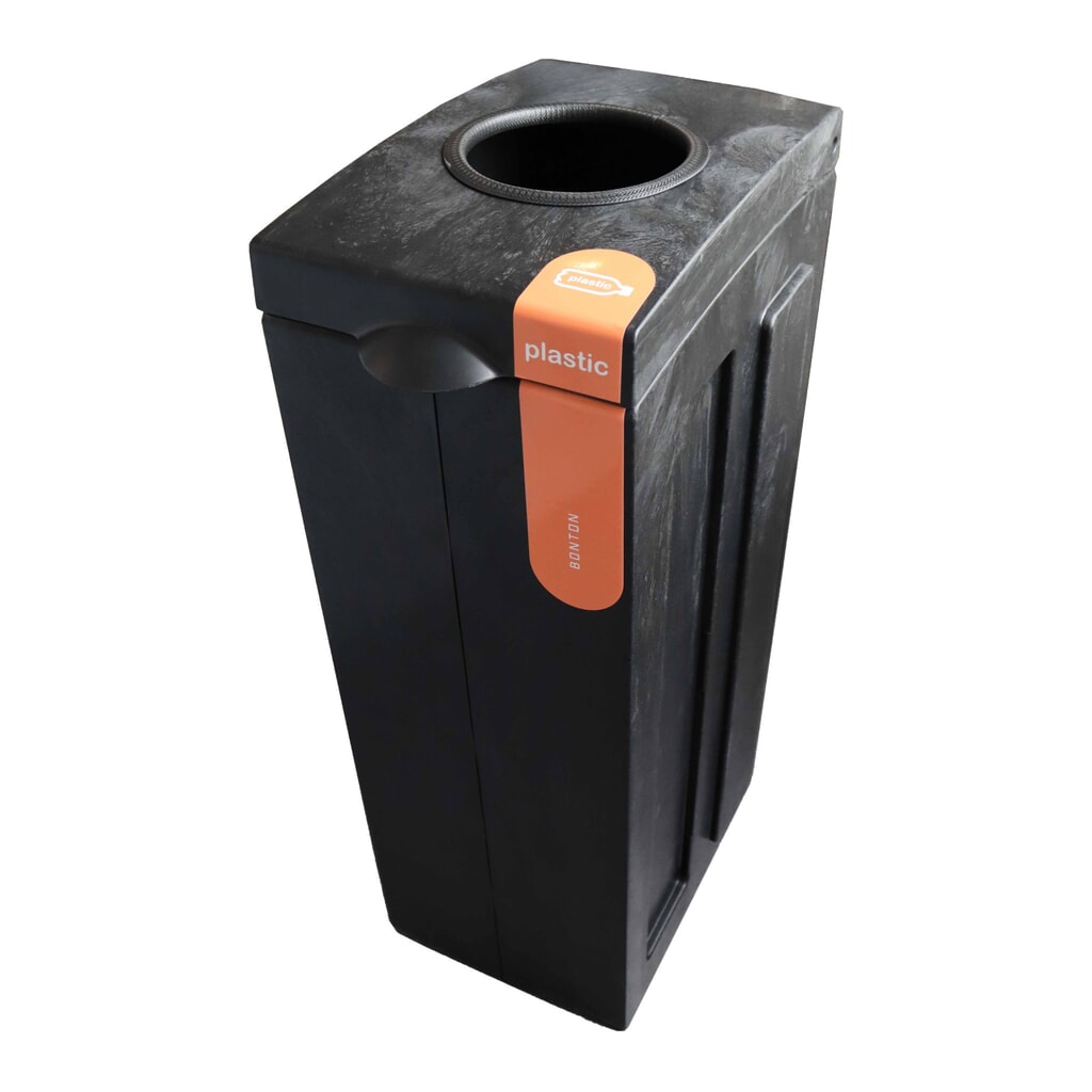 Obrázek produktu: Nádoba na odpad BON TON Original se vhazovacím otvorem, vyrobeno ze 100% recyklovaného polypropylenu, 70 litrů, šedá