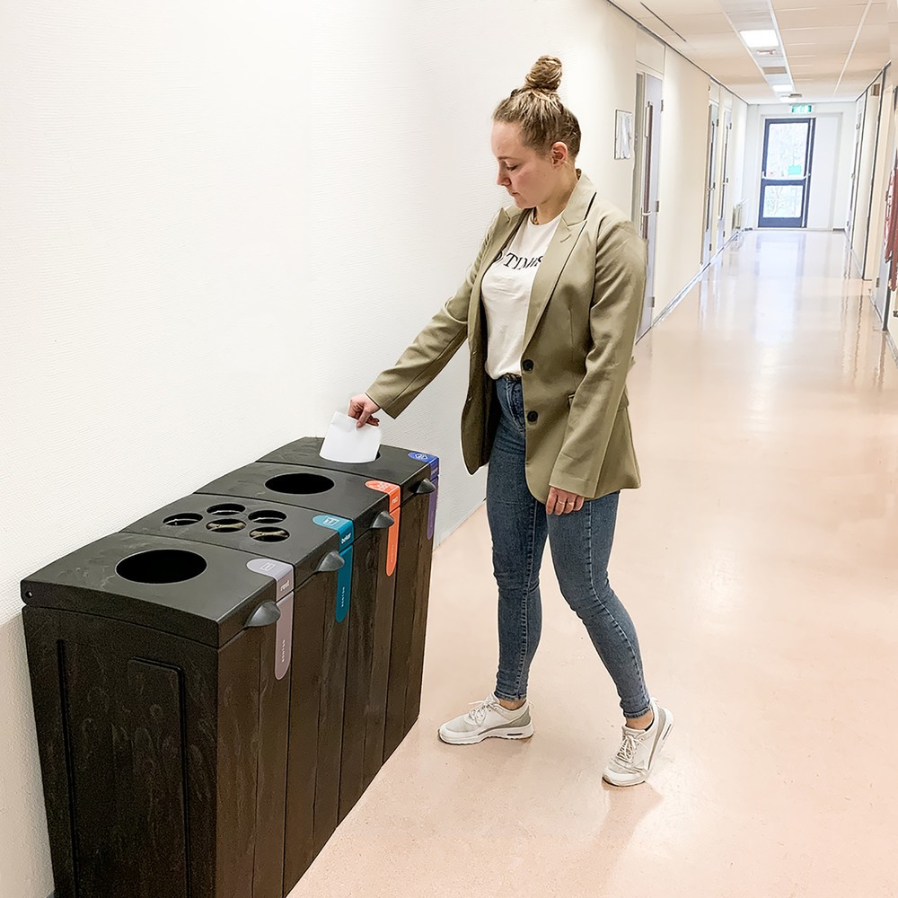Číslo obrázku produktu 3: Nádoba na odpad BON TON Original se vhazovacím otvorem, vyrobeno ze 100% recyklovaného polypropylenu, 70 litrů, šedá