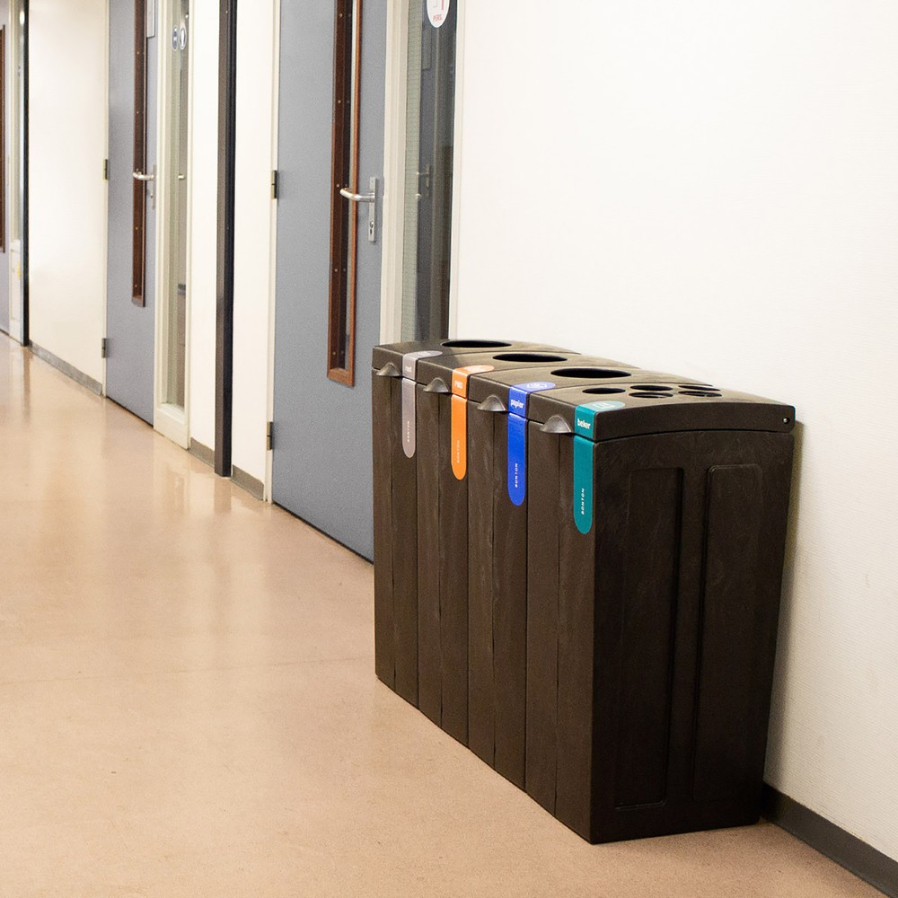 Číslo obrázku produktu 4: Nádoba na odpad BON TON Original se vhazovacím otvorem, vyrobeno ze 100% recyklovaného polypropylenu, 70 litrů, šedá