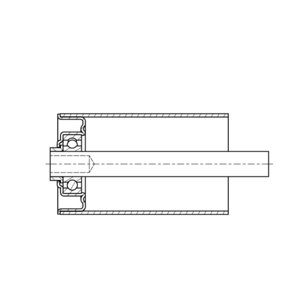 Číslo obrázku produktu 3: Nosný váleček pro válečkové dopravníky, ocel, pružinová osa, Ø 50 mm, délka 600 mm, nosnost 40 kg