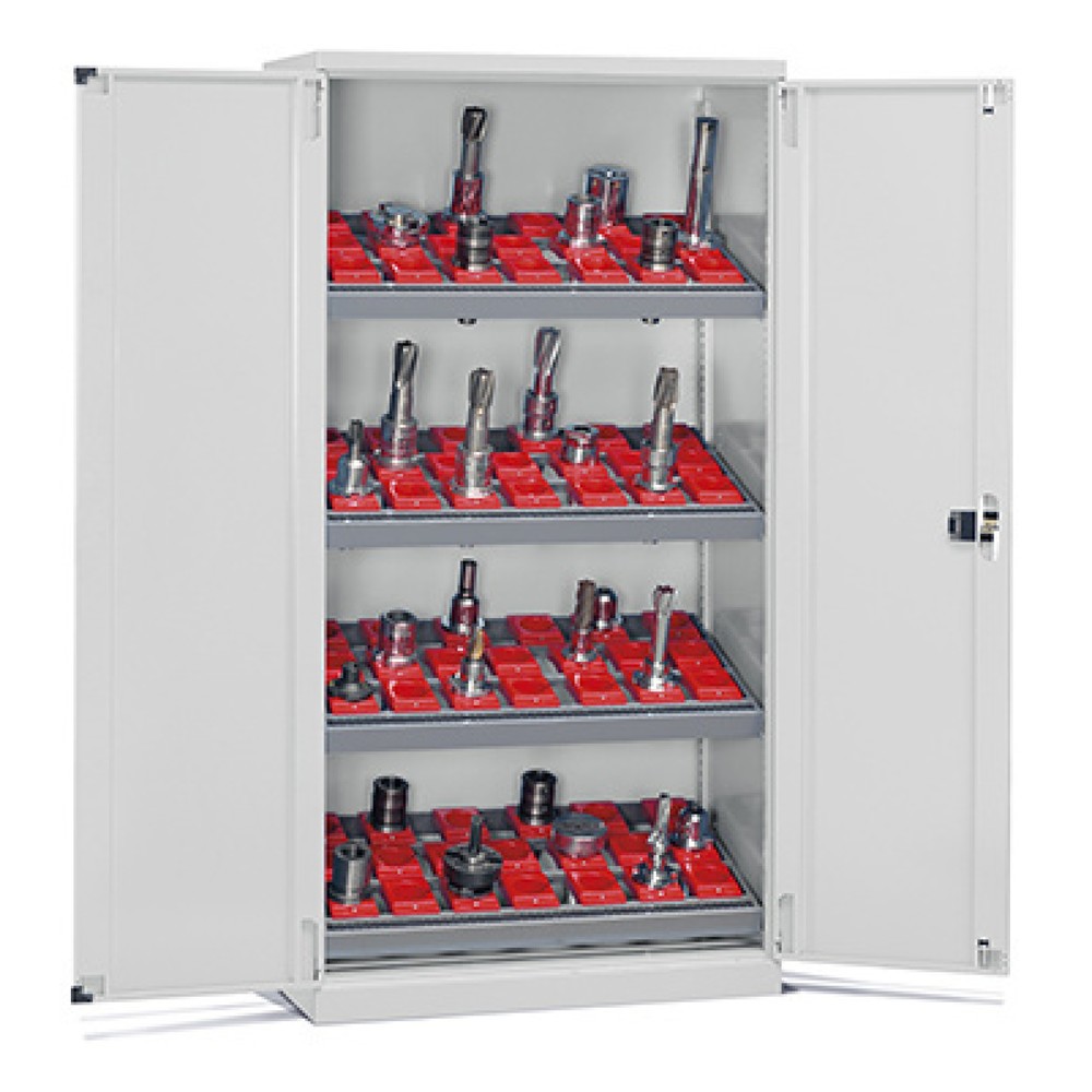 Obrázek produktu: Skříň na nástroje a nářadí Fami PERFOM CNC, 4 police, VxŠxH 2000 x 1023 x 726 mm, 84 držáků nástrojů ISO 40, světle šedá