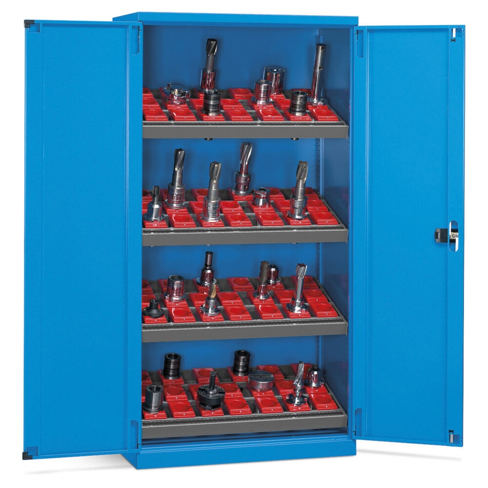 Číslo obrázku produktu 2: Skříň na nástroje a nářadí Fami PERFOM CNC, 4 police, VxŠxH 2000 x 1023 x 726 mm, 50 držáků nástrojů ISO 50, světle modrá