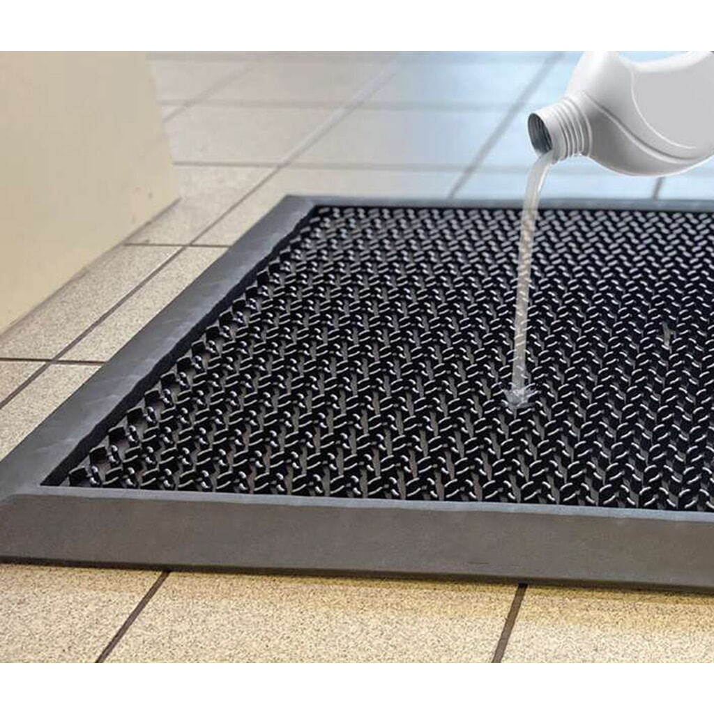 COBA Dezinfekční rohož HygiWell, objem 1,75 l, ŠxH 800 x 550 mm, černá Číslo obrázku produktu 4: COBA Dezinfekční rohož HygiWell, objem 1,75 l, ŠxH 800 x 550 mm, černá
