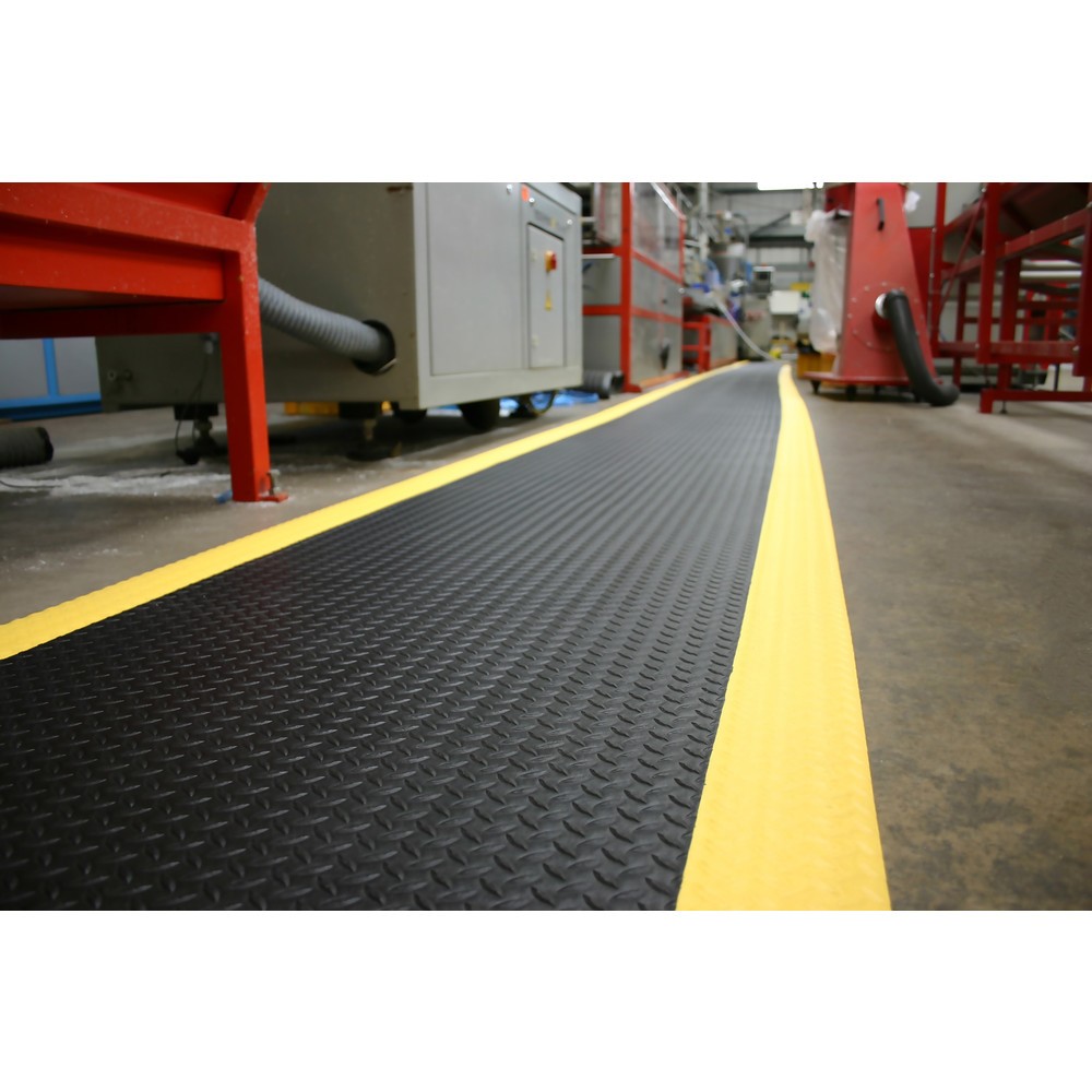 Číslo obrázku produktu 4: COBA Protiúnavová rohož Orthomat® Diamond, ŠxH 1200 mm x bm, černá/žlutá