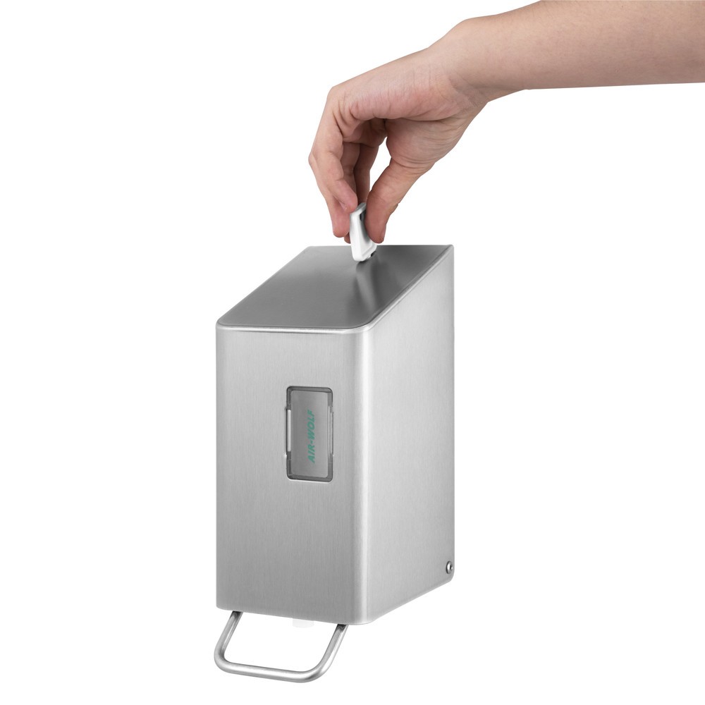 Číslo obrázku produktu 5: Dávkovač mýdla a dezinfekčních prostředků Air-Wolf 250 ml, kartáčovaná ušlechtilá ocel