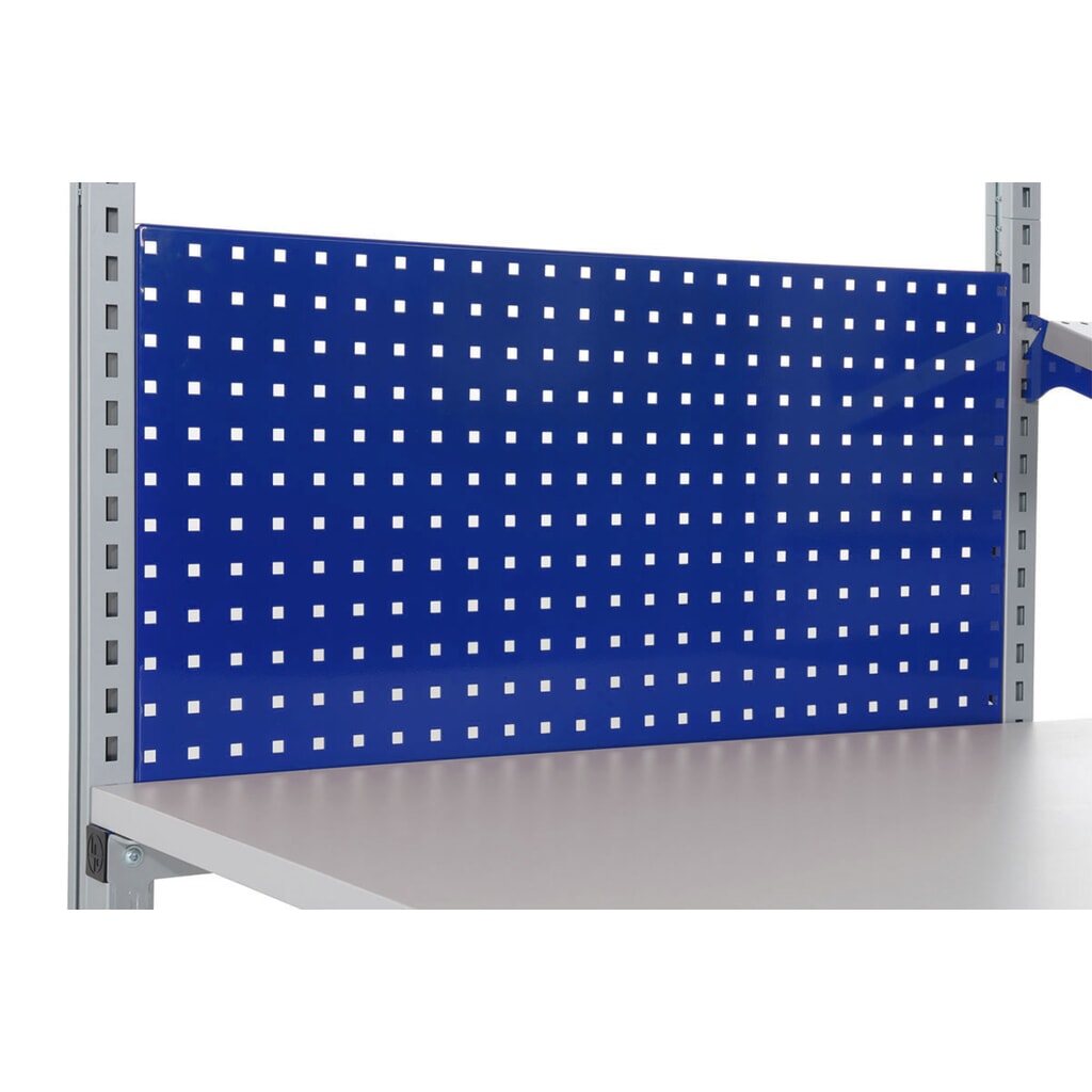 Děrovaná zadní stěna pro Rocholz balicí stoly FLEX, VxŠxH 500 x 1000 x 30 mm Číslo obrázku produktu 2: Děrovaná zadní stěna pro Rocholz balicí stoly FLEX, VxŠxH 500 x 1000 x 30 mm