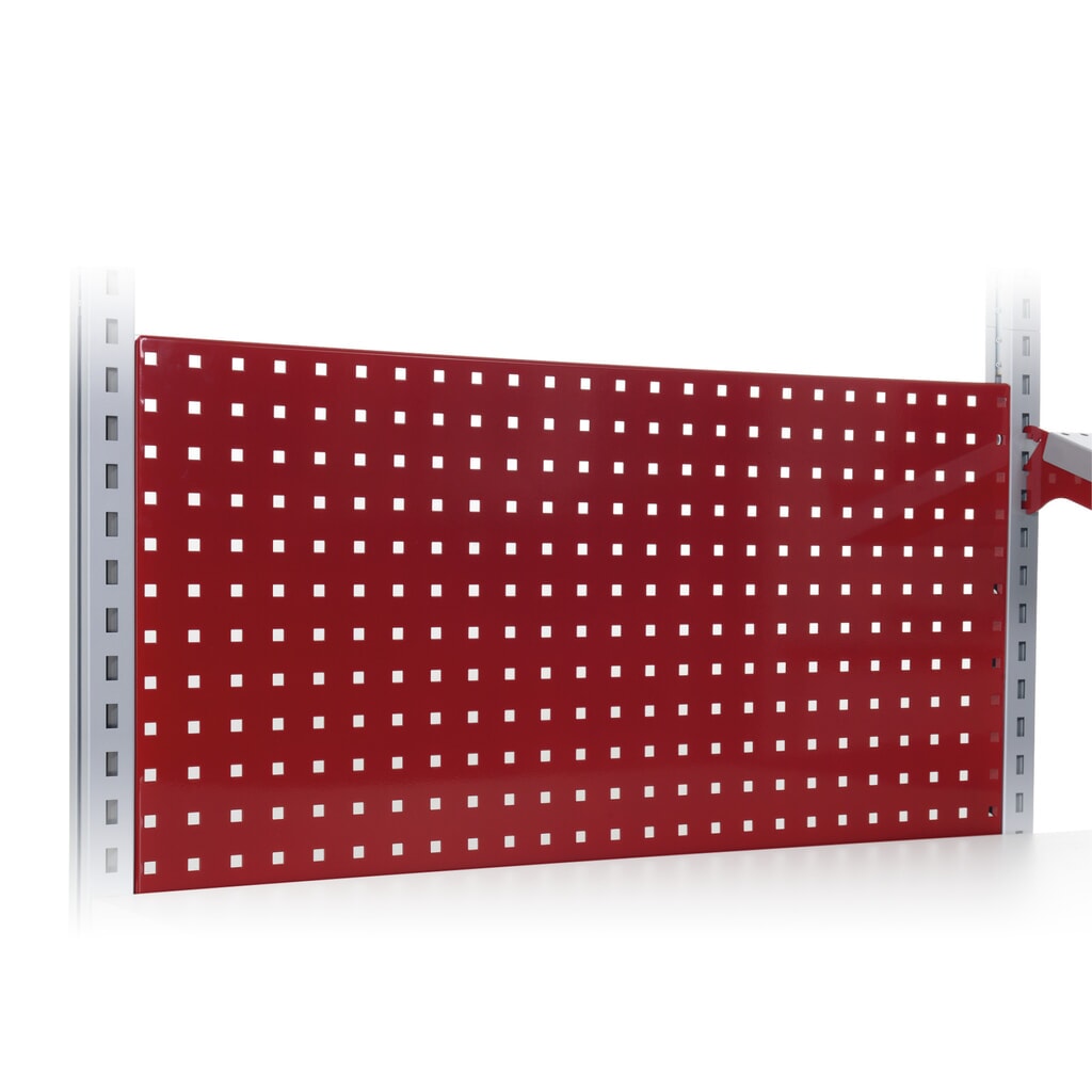 Děrovaná zadní stěna pro Rocholz balicí stoly FLEX, VxŠxH 500 x 1000 x 30 mm Obrázek produktu: Děrovaná zadní stěna pro Rocholz balicí stoly FLEX, VxŠxH 500 x 1000 x 30 mm