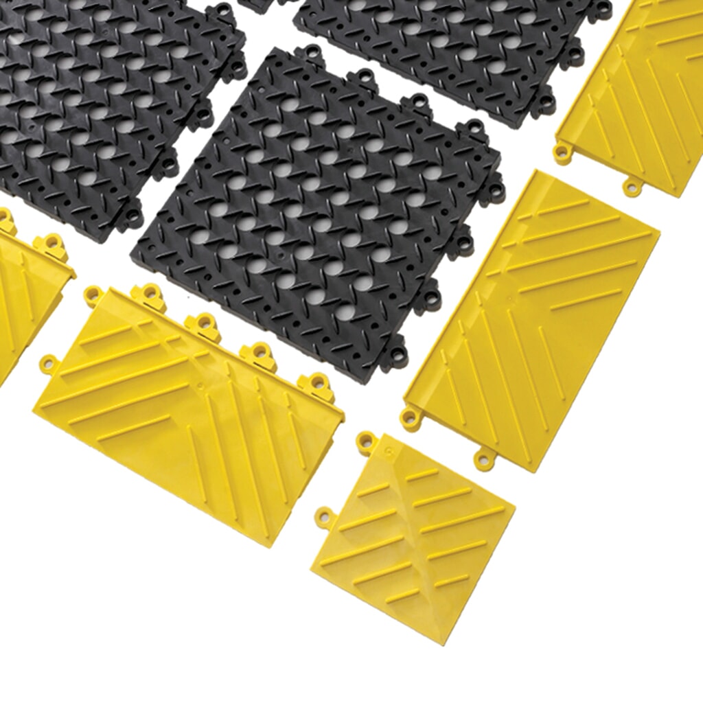 Číslo obrázku produktu 3: Dlaždice pro modulární podlahový systém, PVC, děrovaná, ŠxH 305 x 305 mm, černá