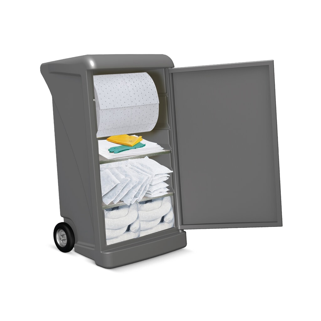 Doplňovací souprava pro nouzovou souprava ve vozíku Caddy, olej, absorpční kapacita 218 l Obrázek produktu: Doplňovací souprava pro nouzovou souprava ve vozíku Caddy, olej, absorpční kapacita 218 l