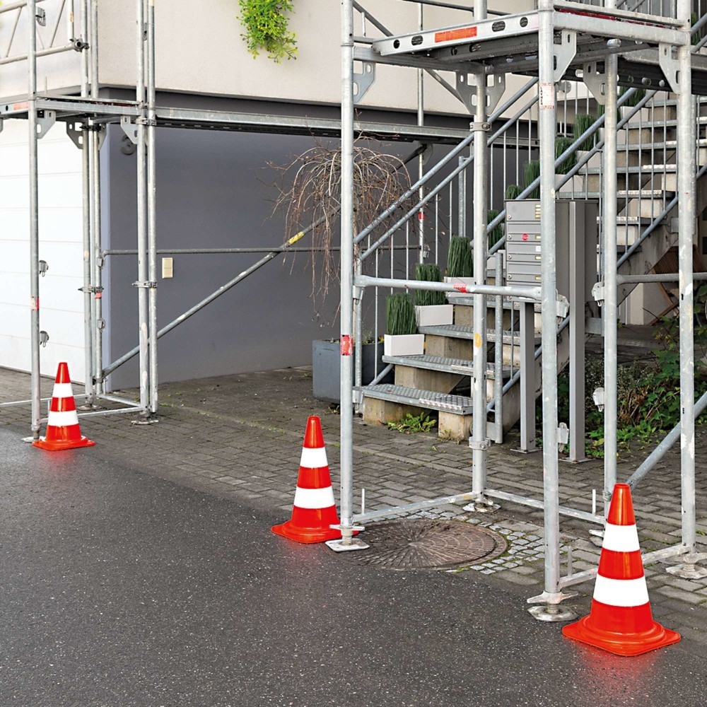 Číslo obrázku produktu 3: Dopravní kužel MORAVIA PVC, reflexní, 2 bílé prstence, výška 500 mm