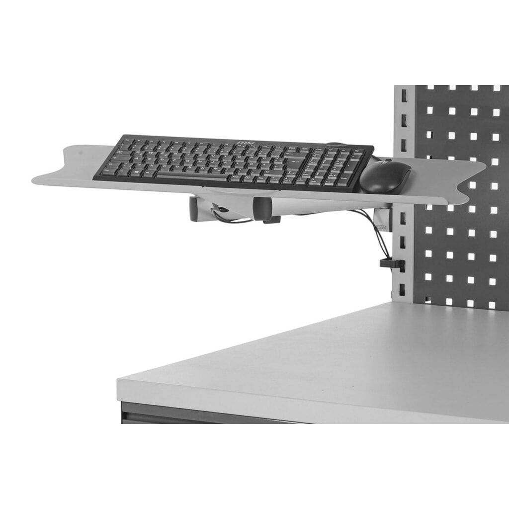 Držák klávesnice a myši s kloubovým ramenem pro systém balicích stolů Rocholz, VxŠxH 200 x 100 x 455 mm Číslo obrázku produktu 2: Držák klávesnice a myši s kloubovým ramenem pro systém balicích stolů Rocholz, VxŠxH 200 x 100 x 455 mm