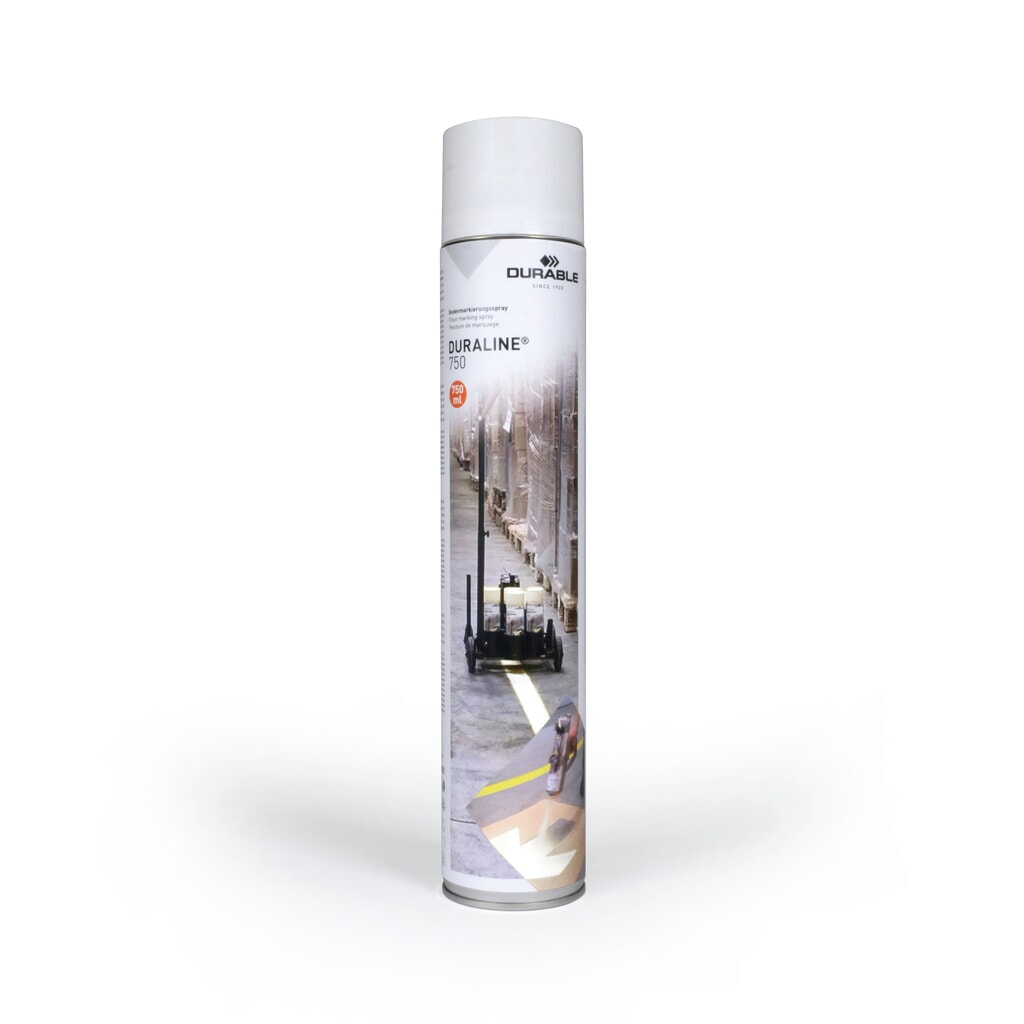 DURABLE barva na značení podlah ve spreji DURALINE®, pro vnitřní i venkovní použití, 750 ml, bílá Obrázek produktu: DURABLE barva na značení podlah ve spreji DURALINE®, pro vnitřní i venkovní použití, 750 ml, bílá