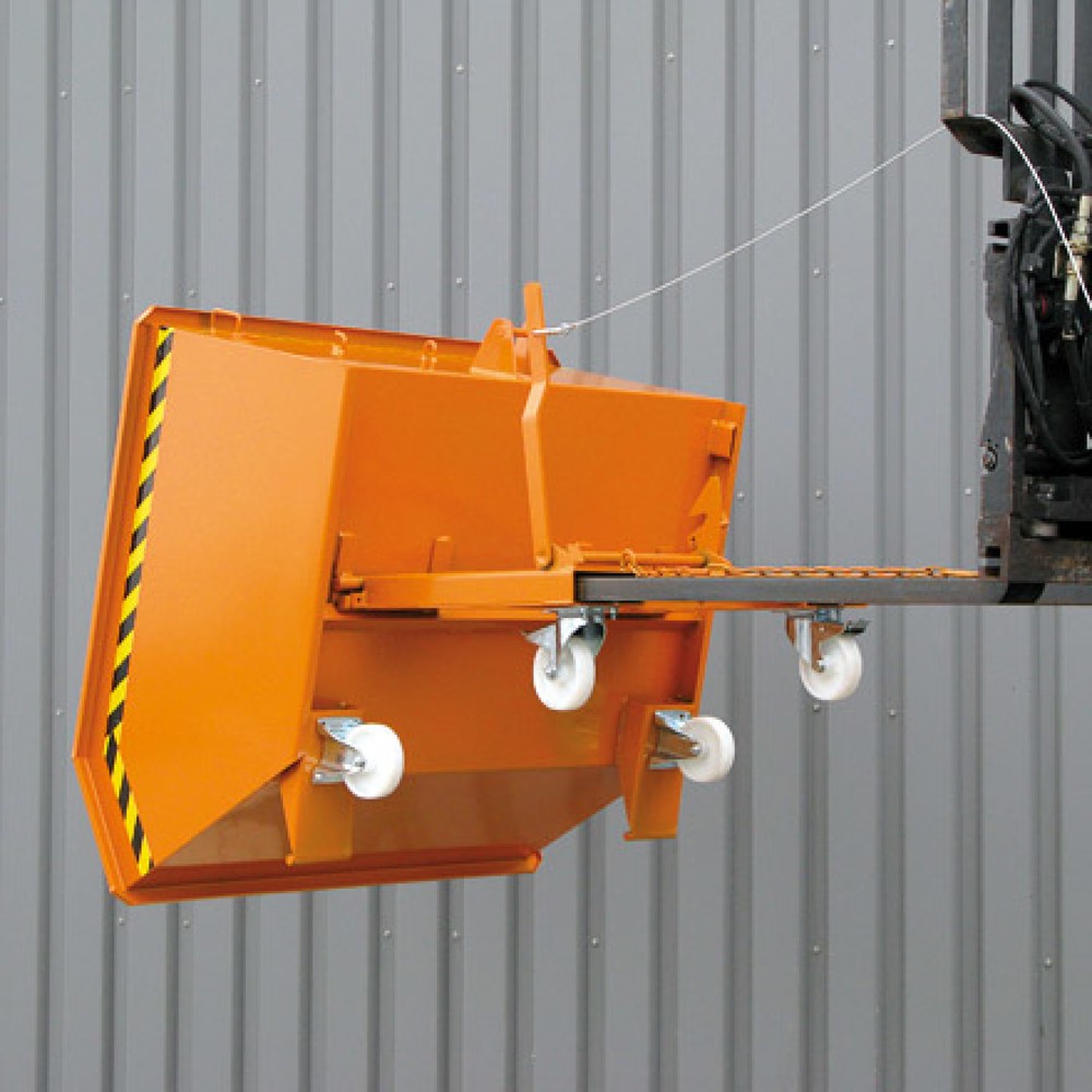 Číslo obrázku produktu 2: kontejner s automatickým odvalováním, nízká konstrukční výška, objem 1 m³, čistě oranžová