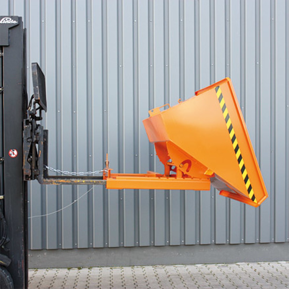 Číslo obrázku produktu 3: Nádoba na naklápění s pojízdná mechanika, lakovaná, čistě oranžová, 1 250 litrů