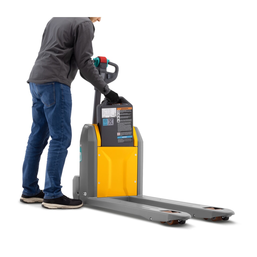 Elektrický paletový vozík Jungheinrich AME 15, nosnost 1 500 kg, délka vidlí 1 150 mm, speciální šířka vidlic 670 mm, tandemová kolečka Číslo obrázku produktu 4: Elektrický paletový vozík Jungheinrich AME 15, nosnost 1 500 kg, délka vidlí 1 150 mm, speciální šířka vidlic 670 mm, tandemová kolečka