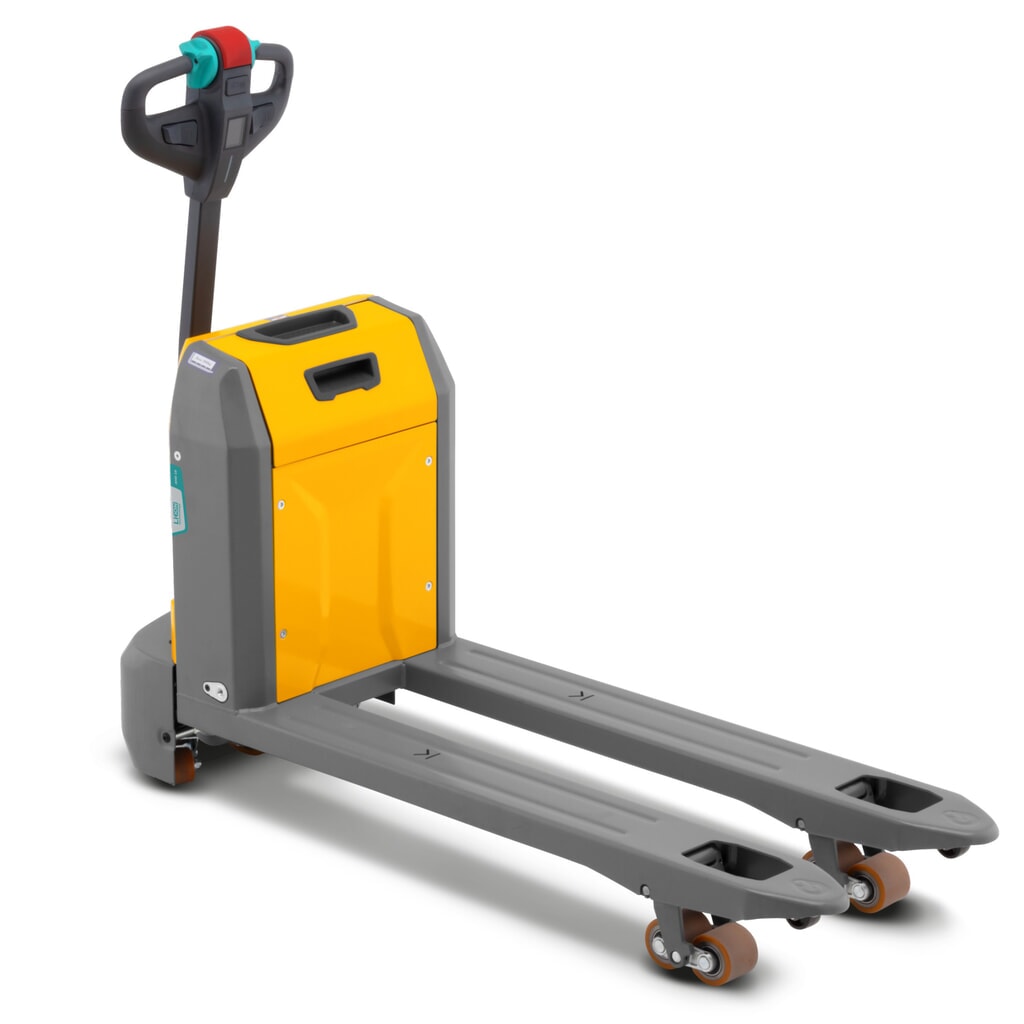 Elektrický paletový vozík Jungheinrich AME 18, nosnost 1 800 kg, délka vidlí 1 150 mm, speciální šířka vidlic 670 mm, tandemová kolečka Číslo obrázku produktu 1: Elektrický paletový vozík Jungheinrich AME 18, nosnost 1 800 kg, délka vidlí 1 150 mm, speciální šířka vidlic 670 mm, tandemová kolečka