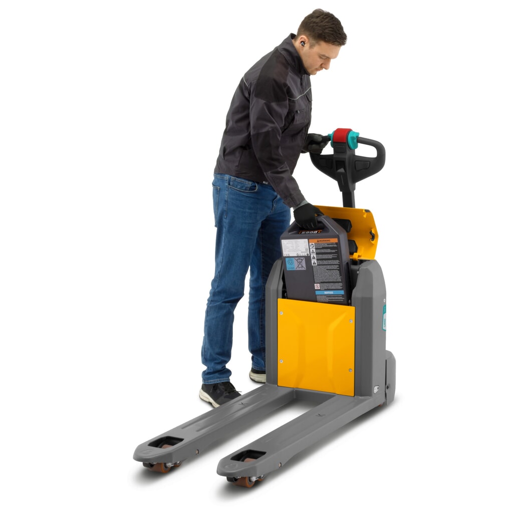 Elektrický paletový vozík Jungheinrich AME 18, nosnost 1 800 kg, délka vidlí 1 150 mm, speciální šířka vidlic 670 mm, tandemová kolečka Číslo obrázku produktu 4: Elektrický paletový vozík Jungheinrich AME 18, nosnost 1 800 kg, délka vidlí 1 150 mm, speciální šířka vidlic 670 mm, tandemová kolečka