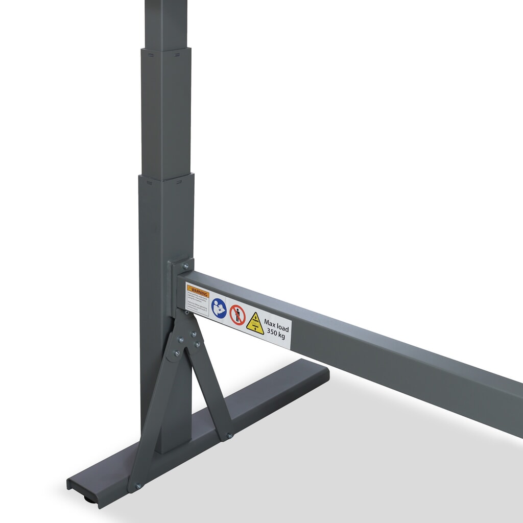 Číslo obrázku produktu 8: Elektrický výškově nastavitelný pracovní stůl Steinbock® e-Adjust, se stěnou s otvory, VxŠxH 700-1170 x 2000 x 750 mm, nosnost 350 kg