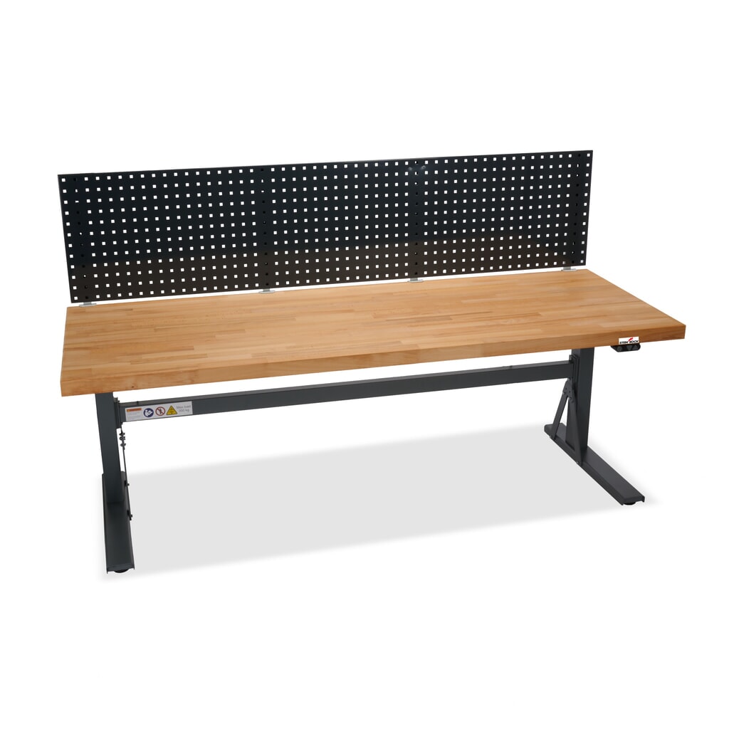 Elektrický výškově nastavitelný pracovní stůl Steinbock® e-Adjust, se stěnou s otvory, VxŠxH 700-1170 x 2000 x 750 mm, nosnost 350 kg Číslo obrázku produktu 10: Elektrický výškově nastavitelný pracovní stůl Steinbock® e-Adjust, se stěnou s otvory, VxŠxH 700-1170 x 2000 x 750 mm, nosnost 350 kg